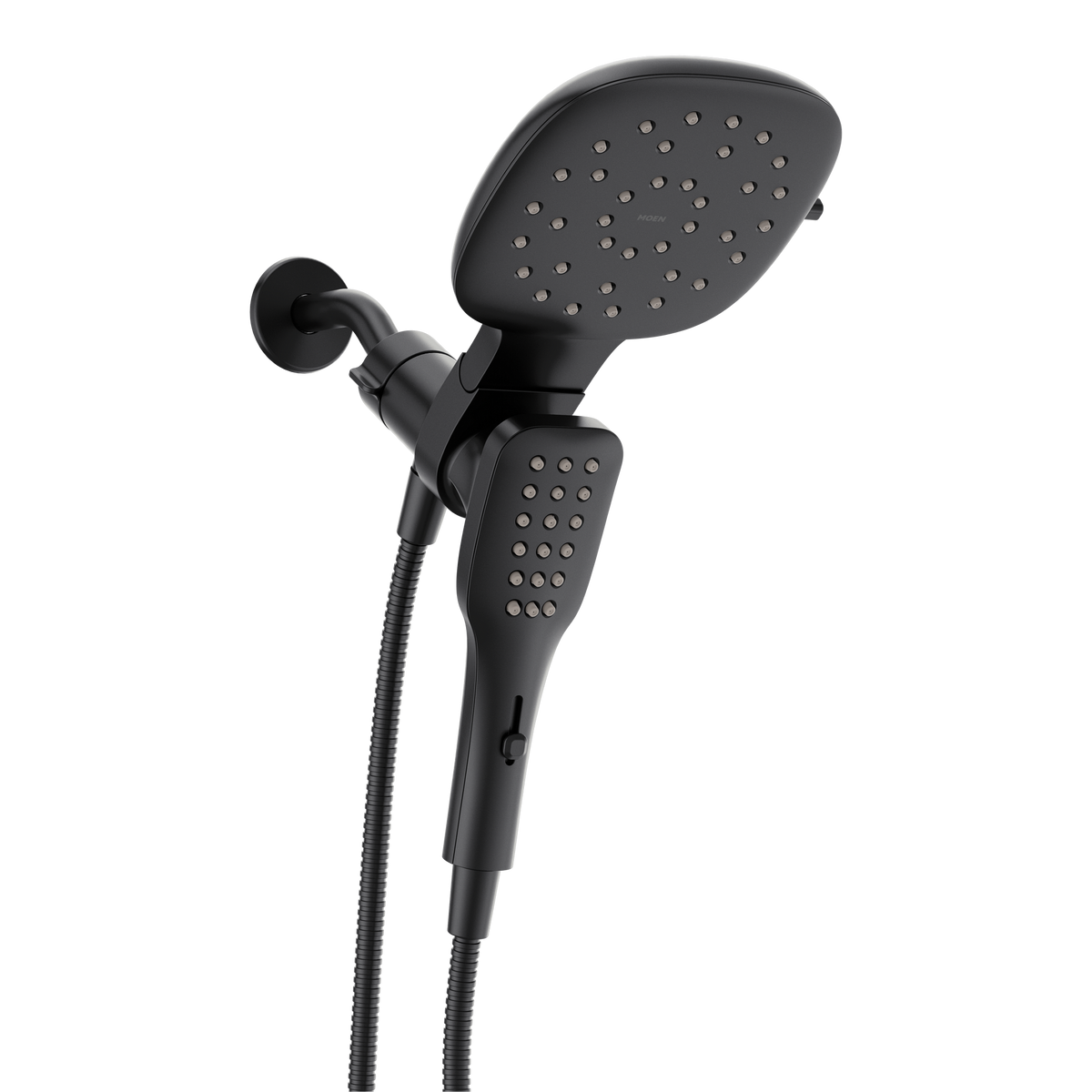 Moen Verso 7" Square Dual Head Combination Shower with Infiniti Dial In 220C5 in Matte Black (220C5BL)
