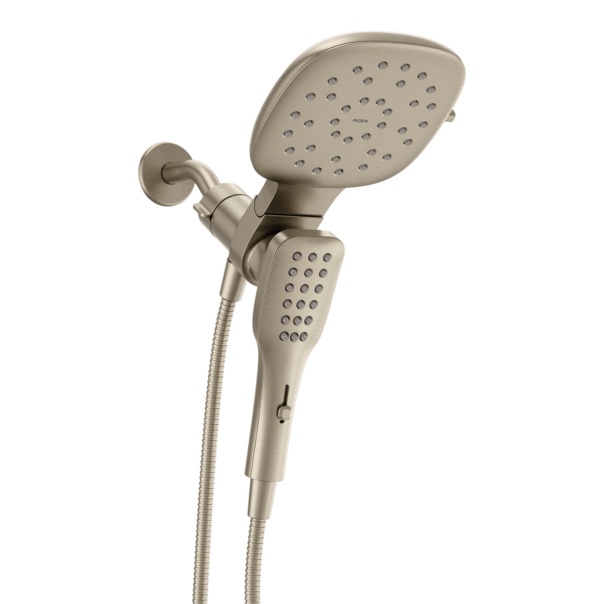 Moen Verso 7" Square Dual Head Combination Shower with Infiniti Dial In 220C5 in Brushed Nickel (220C5BN)