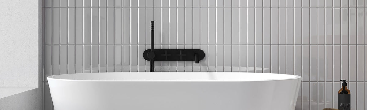 Rubi Lexa Wall-Mounted Bath Faucet Matte Black / Stainless Steel RLX32DBKIX