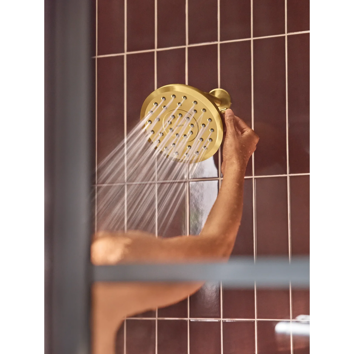 Moen Verso 7" Round Rainshower with Infiniti Dial In 220R7 in Brushed Gold (220R7BG) - view 6