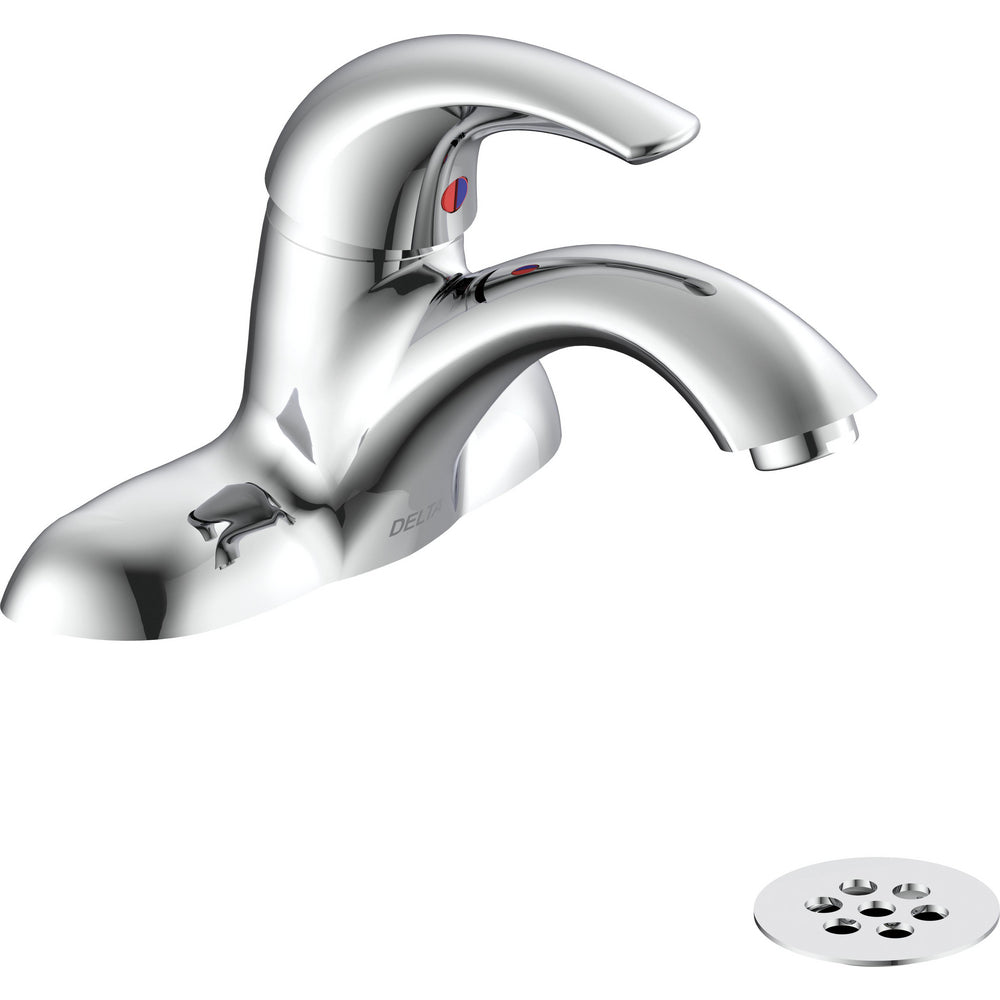 Delta Commercial 22C451 Single-Handle Centerset Lavatory Faucet with Grid Strainer - Chrome