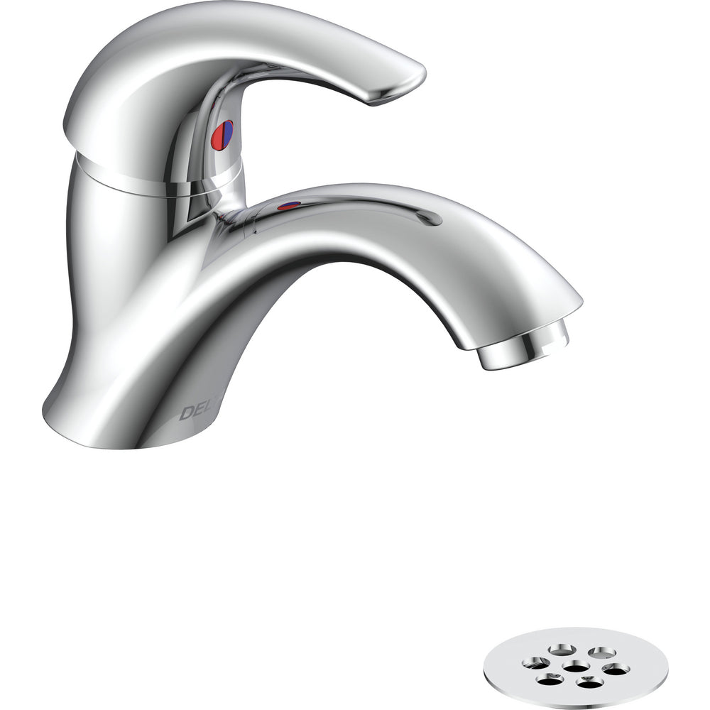 Delta Commercial 22C951 Single-Handle Single-Hole Lavatory Faucet with Grid Strainer - Chrome