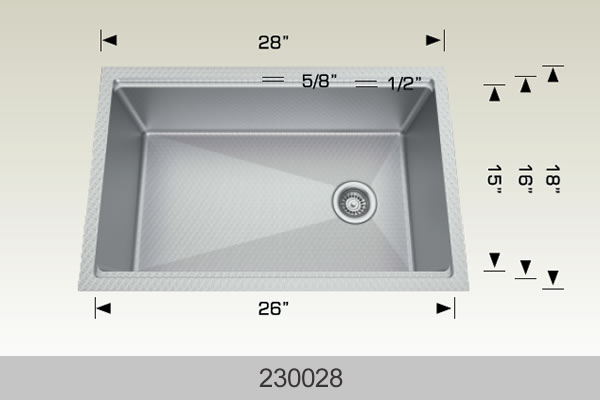Bosco 230028 28" x 18" Textured Multi-Level Series Multi-Level Kitchen Sink