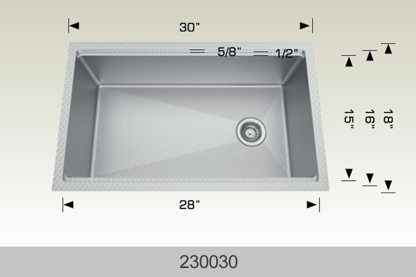 Bosco 230030 30" x 18" Textured Multi-Level Series Multi-Level Kitchen Sink