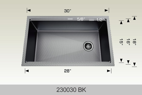 Bosco 230030 30" x 18" Textured Multi-Level Series Multi-Level Kitchen Sink