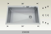 Bosco 230036 36" x 19" Textured Multi-Level Series Multi-Level Kitchen Sink