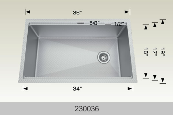 Bosco 230036 36" x 19" Textured Multi-Level Series Multi-Level Kitchen Sink