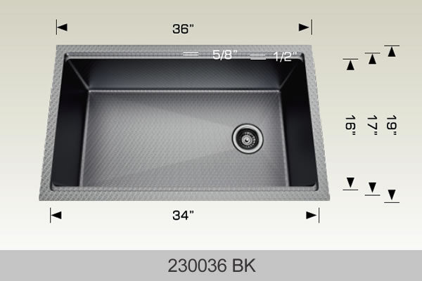 Bosco 230036 36" x 19" Textured Multi-Level Series Multi-Level Kitchen Sink