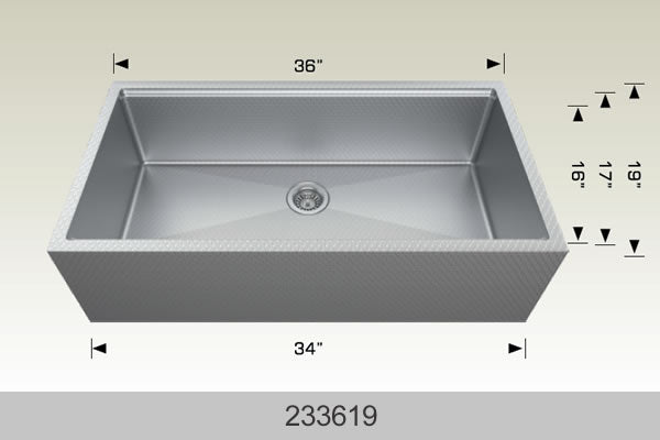 Bosco 233619 36" x 19" Textured Multi-Level Series Multi-Level Kitchen Sink