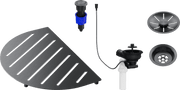 Blanco Oovalon Drain & Accessory Bundle in Satin Dark Steel