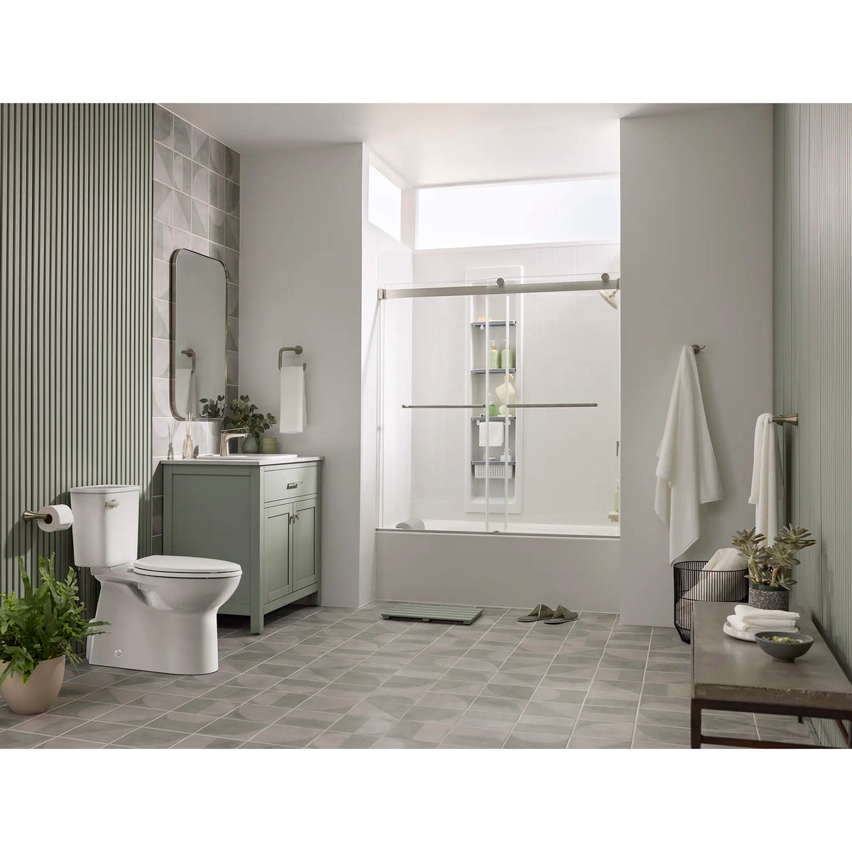 American Standard Aspirations Two-Piece Concealed 1.28 gpf/4.8 Lpf Chair Height Elongated Toilet With Seat
