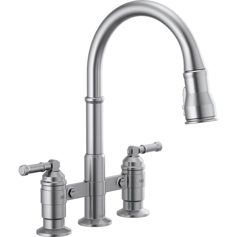 Delta Broderick Pull-Down Bridge Kit With Shieldspray 2L - Arctic Stainless