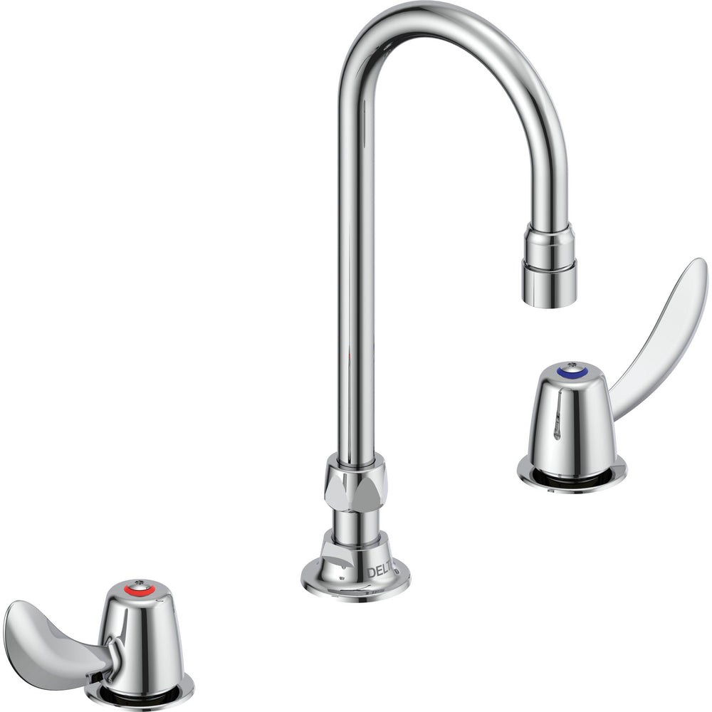 Delta Commercial 23C652 Two-Handle Widespread Lavatory Faucet with Gooseneck Spout - Chrome