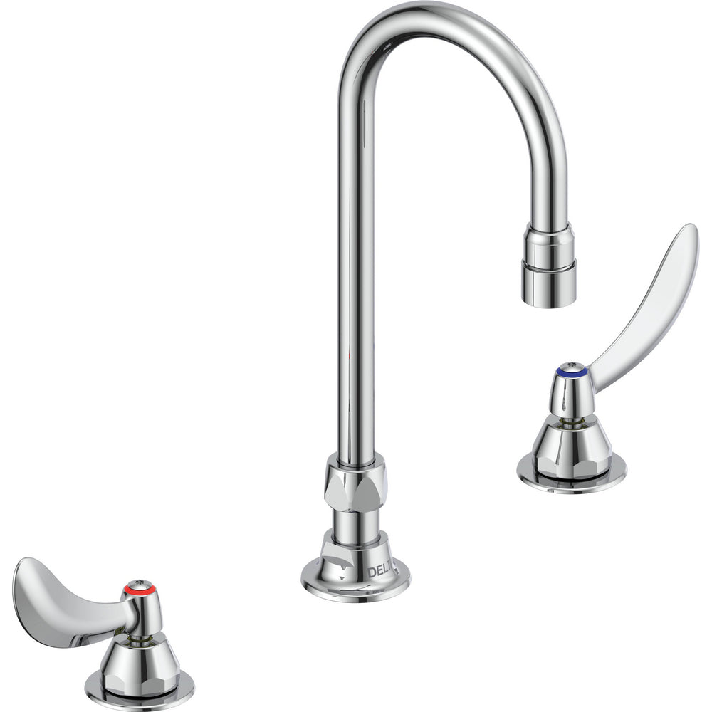 Delta Commercial 23C654 Two-Handle Widespread Lavatory Faucet with Gooseneck Spout - Chrome
