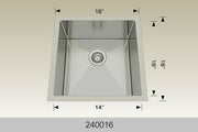 Bosco 240016 16" x 18" Textured Titanium Series Radius Corner Bar Sink