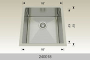 Bosco 240018 18" x 15" Textured Titanium Series Radius Corner Kitchen Sink