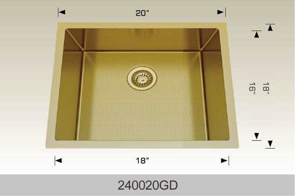 Bosco 240020 20" x 18" Textured Titanium Series Radius Corner Kitchen Sink