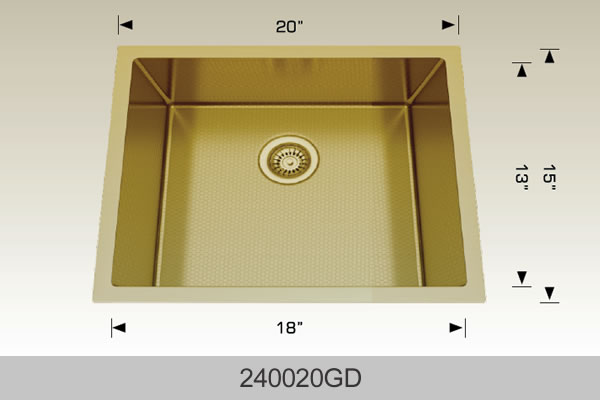 Bosco 240020 20" x 18" Textured Titanium Series Radius Corner Kitchen Sink