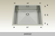Bosco 240022 22" x 18" Textured Titanium Laundry Series Radius Corner Laundry Sink