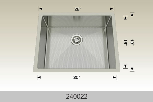 Bosco 240022 22" x 18" Textured Titanium Laundry Series Radius Corner Laundry Sink