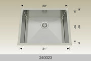 Bosco 240023 23" x 18" Textured Titanium Series Radius Corner Kitchen Sink