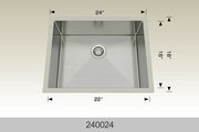 Bosco 240024 24" x 18" Textured Titanium Laundry Series Radius Corner Laundry Sink