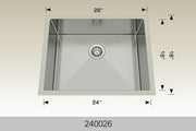 Bosco 240026 26" x 18" Textured Titanium Laundry Series Radius Corner Laundry Sink