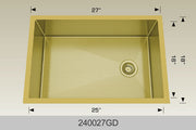 Bosco 240027GD 27" x 18" Textured Titanium Series Radius Corner Kitchen Sink
