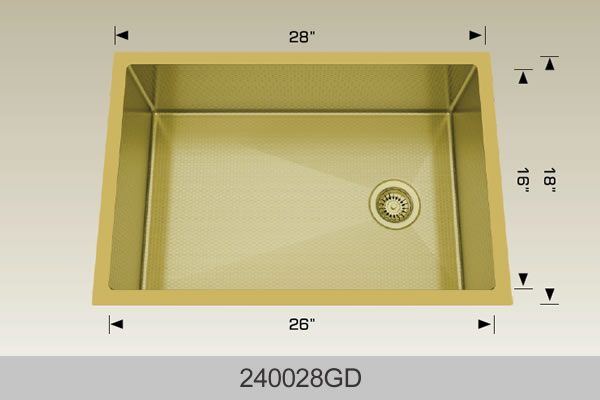 Bosco 240028 28" x 18" Textured Titanium Series Radius Corner Kitchen Sink