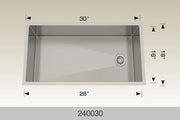Bosco 240030 30" x 18" Textured Titanium Series Radius Corner Kitchen Sink