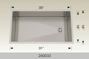 Bosco 240033 33" x 18" Textured Titanium Series Radius Corner Kitchen Sink