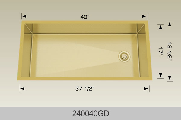 Bosco 240040 40" x 19" Textured Titanium Series Radius Corner Kitchen Sink