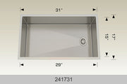 Bosco 241731 31" x 17" Textured Titanium Series Radius Corner Kitchen Sink