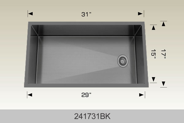 Bosco 241731 31" x 17" Textured Titanium Series Radius Corner Kitchen Sink