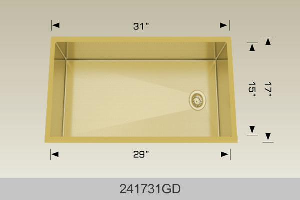Bosco 241731 31" x 17" Textured Titanium Series Radius Corner Kitchen Sink