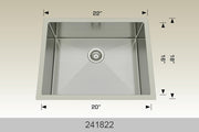 Bosco 241822 22" x 18" Textured Titanium Series Radius Corner Kitchen Sink