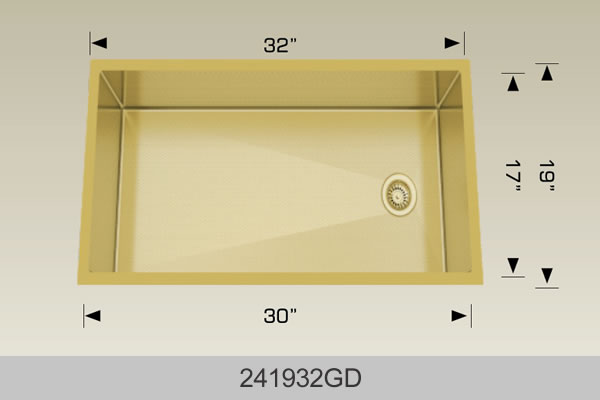 Bosco 241932 32" x 19" Textured Titanium Series Radius Corner Kitchen Sink