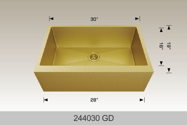 Bosco 244030 30" x 19" Textured Titanium Series Apron Kitchen Sink