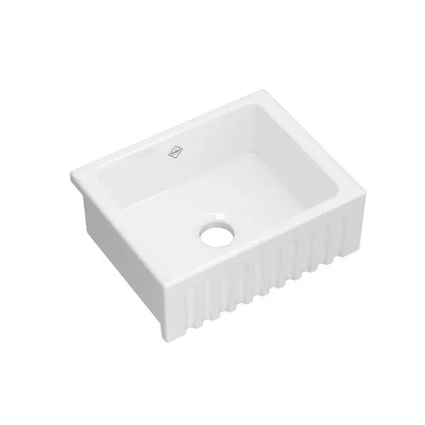24" Bowland Single Bowl Apron Front Fireclay Kitchen Sink - Plumbing Market