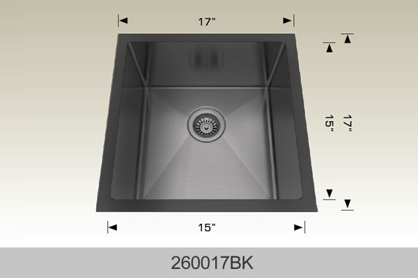 Bosco 260017 17" x 17" Textured Standard Series Radius Corner Kitchen Sink