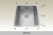 Bosco 260019 19" x 18" Textured Standard Series Radius Corner Kitchen Sink