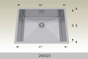 Bosco 260023 23" x 18" Textured Standard Series Radius Corner Kitchen Sink