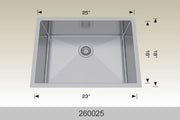 Bosco 260025 25" x 18" Textured Standard Series Radius Corner Kitchen Sink