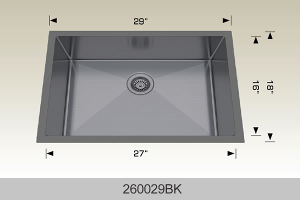 Bosco 260029 29" x 18" Textured Standard Series Radius Corner Kitchen Sink