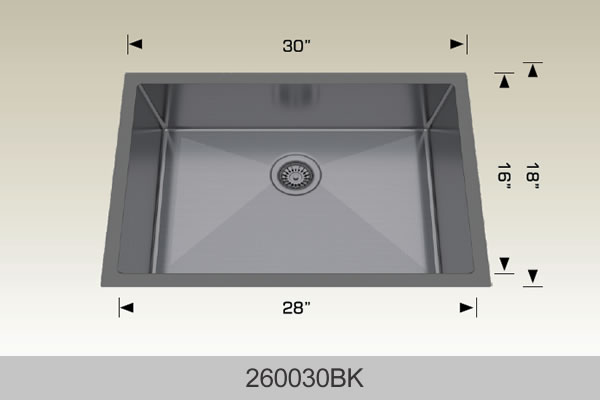 Bosco 260030 30" x 18" Textured Standard Series Radius Corner Kitchen Sink