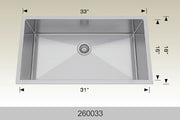 Bosco 260033 33" x 18" Textured Standard Series Radius Corner Kitchen Sink