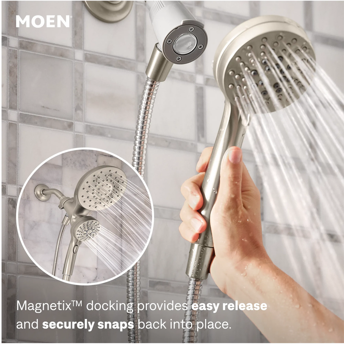 Moen Engage Six-Function Standard with Handheld Shower 26009 in Spot Resist Brushed Nickel (26009SRN) - view 5