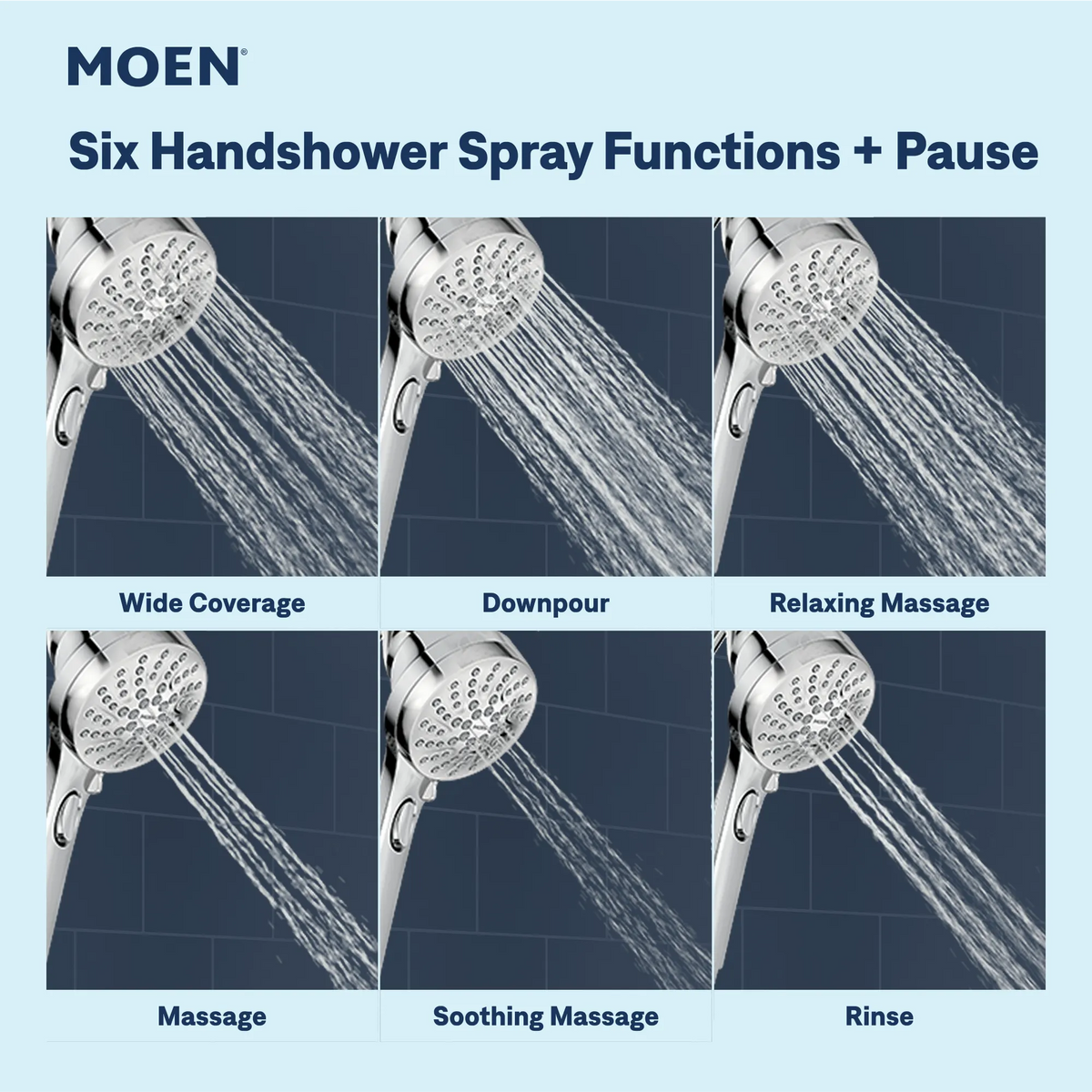 Moen Engage Six-Function Standard with Handheld Shower 26009 in Spot Resist Brushed Nickel (26009SRN) - view 6