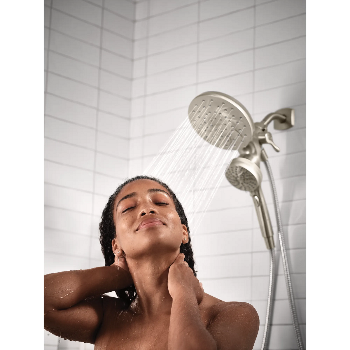 Moen Engage Magnetix Chrome Six-Function Handshower and Rainshower Combo 26010 in Spot Resist Brushed Nickel (26010SRN) - view 4