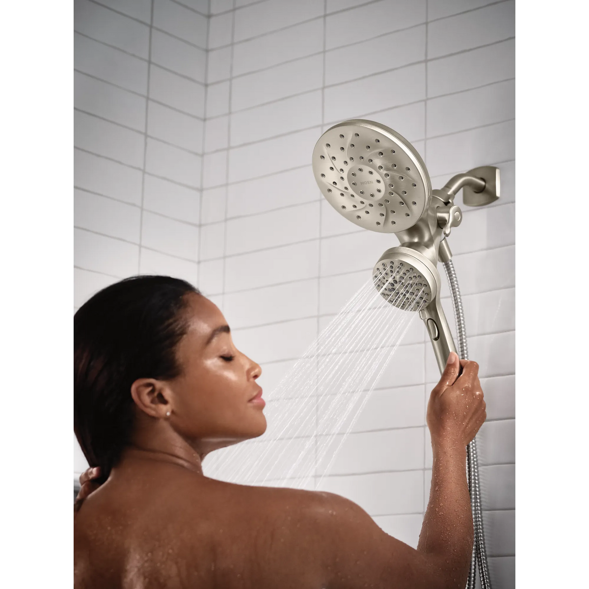 Moen Engage Magnetix Chrome Six-Function Handshower and Rainshower Combo 26010 in Spot Resist Brushed Nickel (26010SRN) - view 5